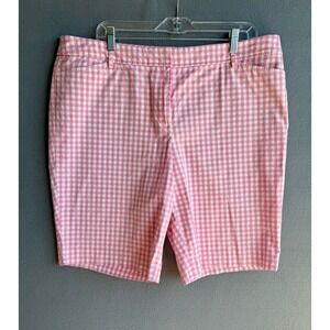 Talbots Perfect Short‎ Women's Pink Gingham Checkered Casual Golf Shorts
